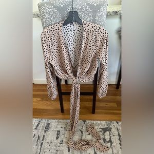 🤍Animal print cheetah wrap around crop top😍